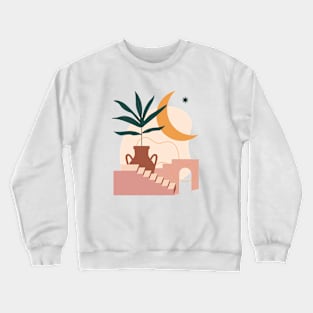 Houseplant in a Moonlight - Modern Abstract Art Crewneck Sweatshirt